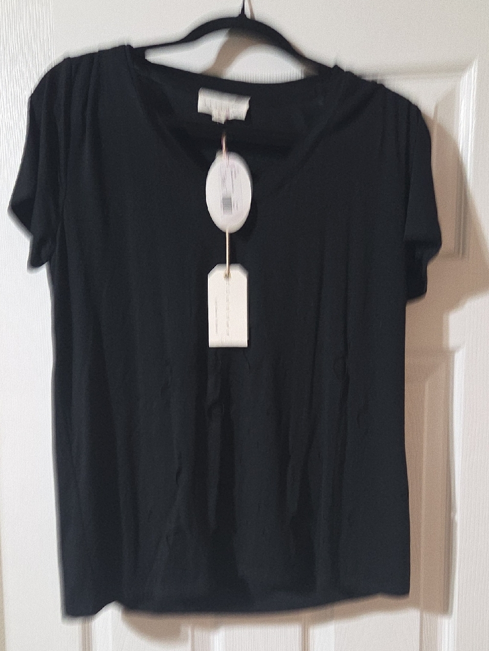 Dance & Marvel Black Short Sleeve V-Neck Tee